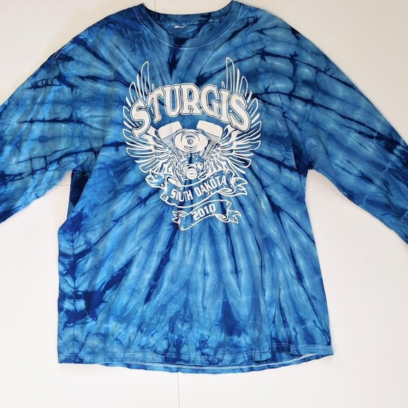 2010 STURGIS TIE DYE LONG SLEEVE SHIRT XL - Picture 1 of 2